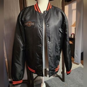 New Harley Davidson 80s Style Bomber Nylon Insulated Jacket Coat Medium Eagle